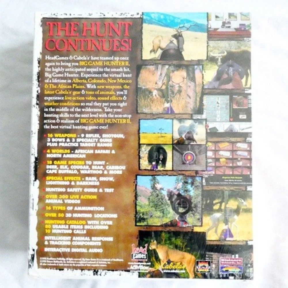 Cabela's Big Game Hunter II (PC, 1998) Big Box NEW Sealed